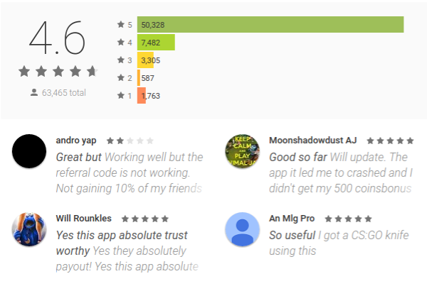 Coin Pouch app reviews on Google Play store
